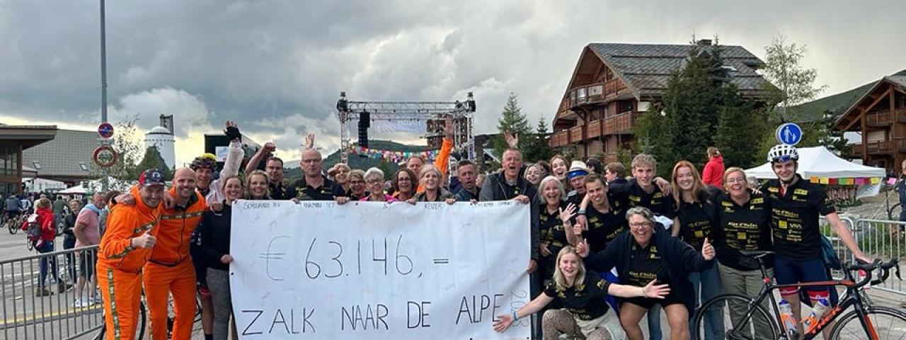 Steun voor Alpe d’HuZes door team Zalk naar de Alpe 2023